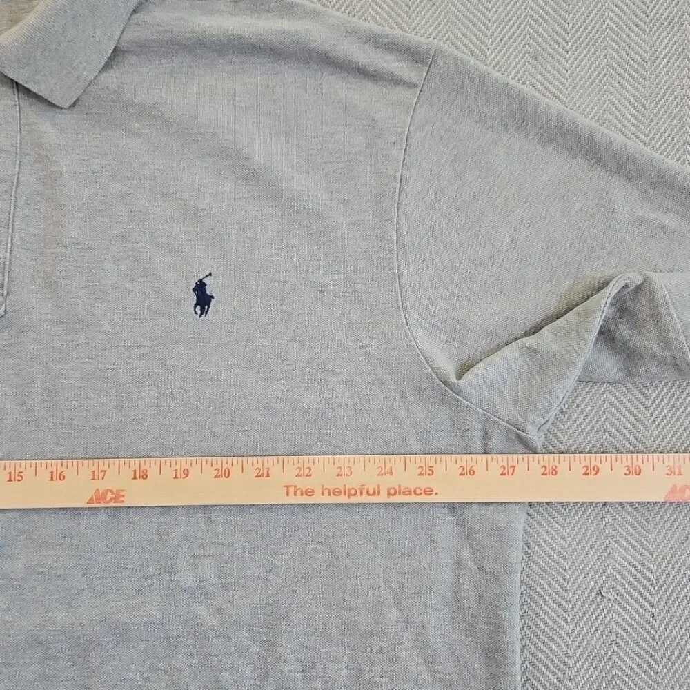 Polo by Ralph Lauren Polo Shirt Men's Size 2XB Big Grey Gray 2 Button Cotton EUC